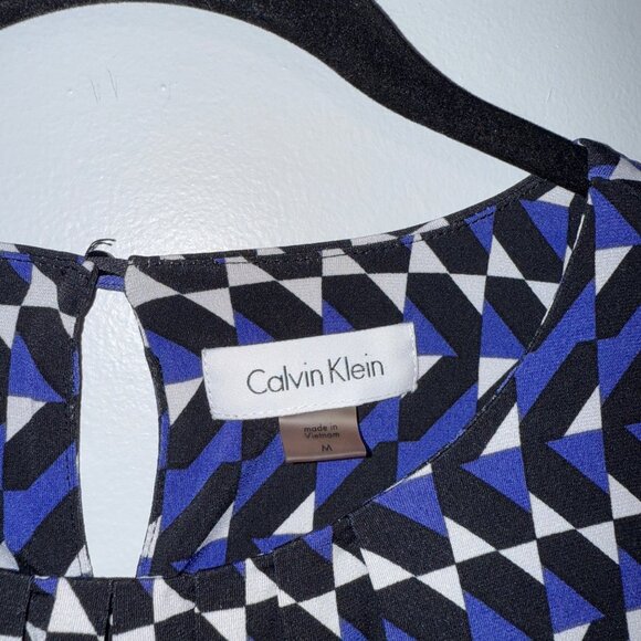 Calvin Klein Womens Geometric Sleeveless Top Medium - Picture 3 of 5